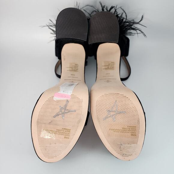 Antonio Melani Black Velvet Janie Feather Platform Heels - Picture 7 of 8